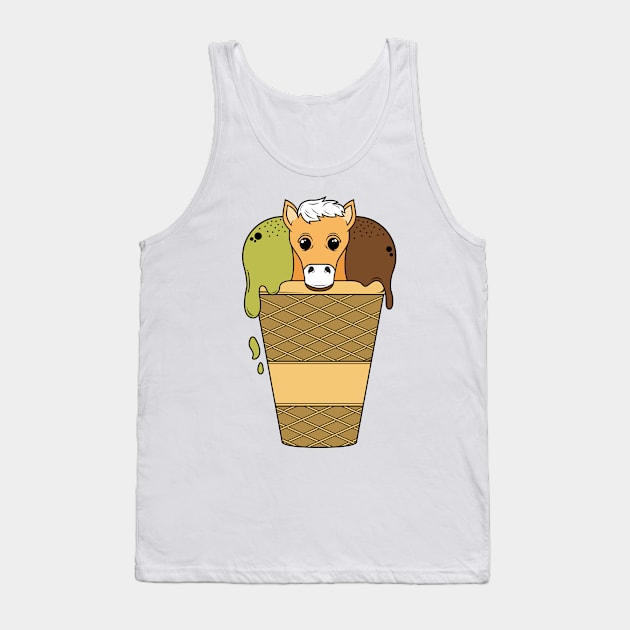 Cute horse in a mug with ice creme Tank Top by Markus Schnabel